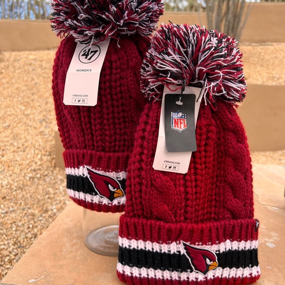 ⬇️47 Brand NFL NWT Womens Arizona Cardinals Beanie Pom Pom Quantity 1 Left - Picture 12 of 12